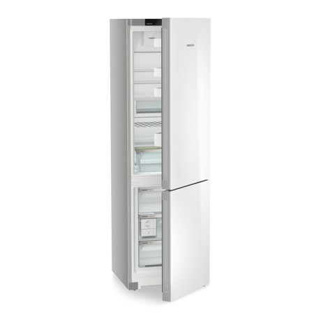 Combina frigorifica Liebherr CNgwc 5723 Plus, NoFrost, EasyFresh, 60 cm, 371 l, EasyTwist-Ice, DuoCooling, Display tactil, Clasa C, White Glass